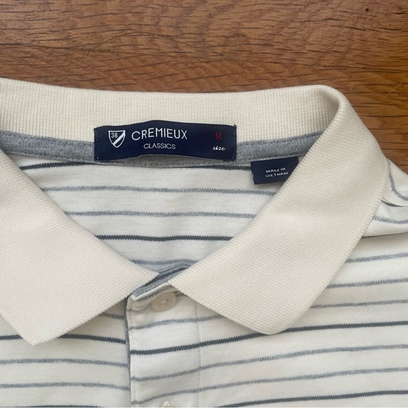 DANIEL CREMIEUX Stripe Long Sleeve Polo Shirt Small - Picture 2 of 5